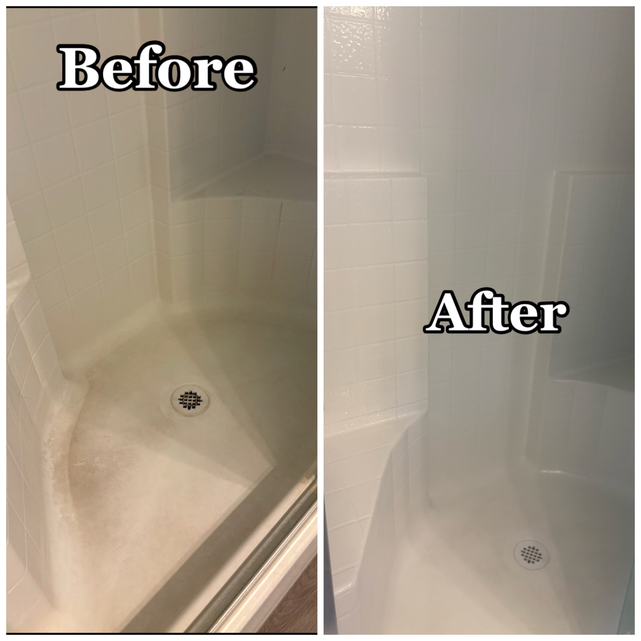 Before and after shower cleaning
